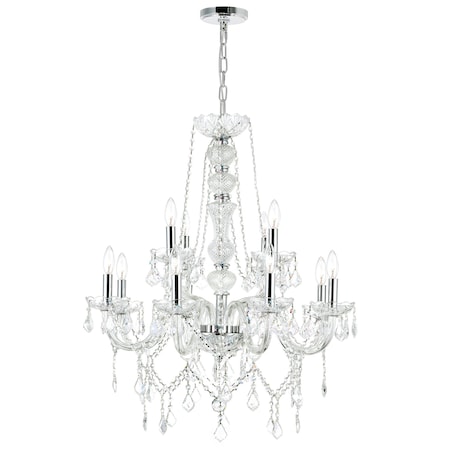 Cwi Lighting Princeton 12 Light Down Chandelier With Chrome Finish 8023P30C